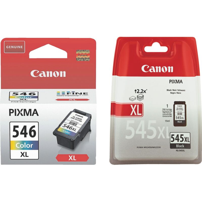 Canon PG-545XL + CL-546XL Pack cartouche haute capacité 4 couleurs pour imprimante jet d'encre