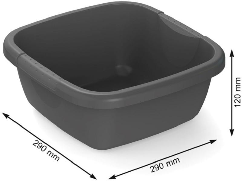 Rotho Becken Daily eckig, 5 l, Schwarz Eckiges Waschbecken