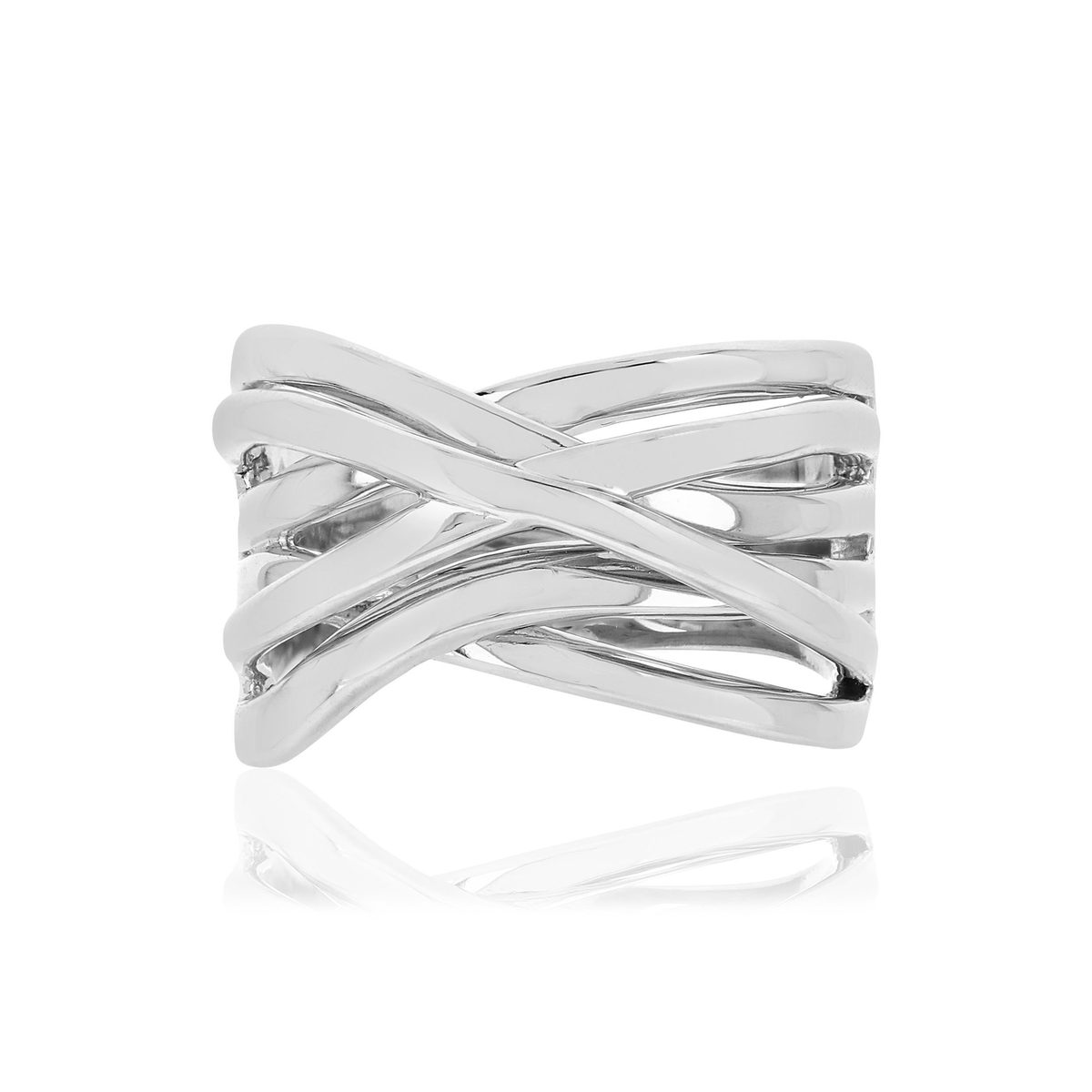 Bague argent 925 anneaux entrelacés