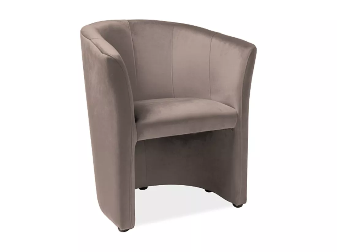 Fauteuil cabriolet velours beige foncé Tisso