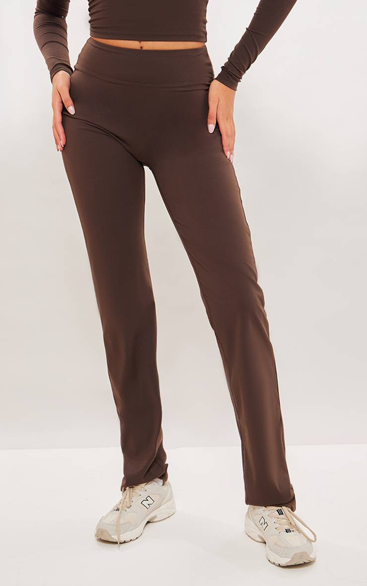 Café Pantalon Évasé Sculptant À Taille Haute