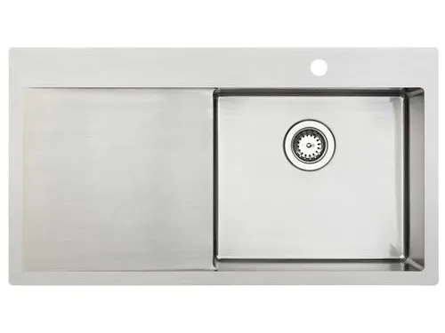 Kubus 900 soft køkkenvask i rustfrit stål radius 10 indvendig