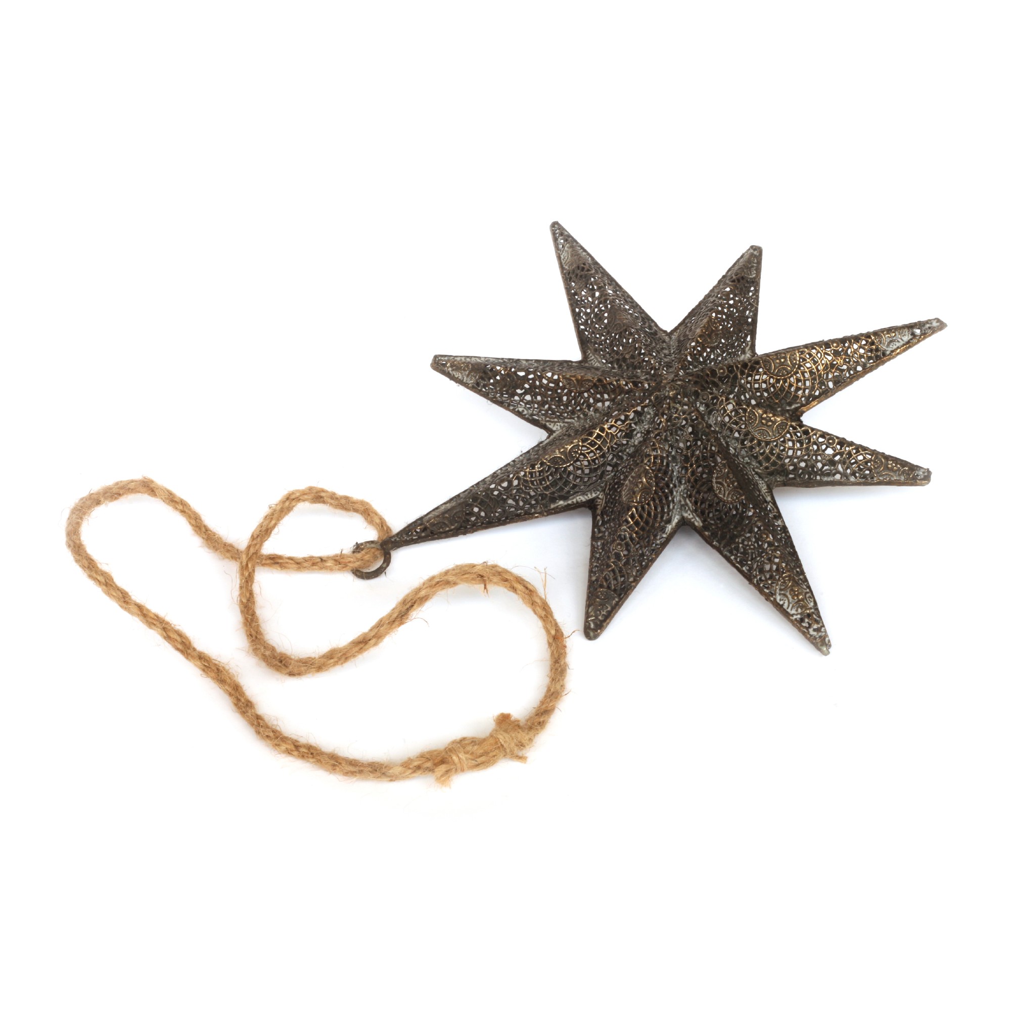 Metall-Stern, antik gold, B 23,5 cm, H 25,5 cm, L 6 cm von fischer's lagerhaus