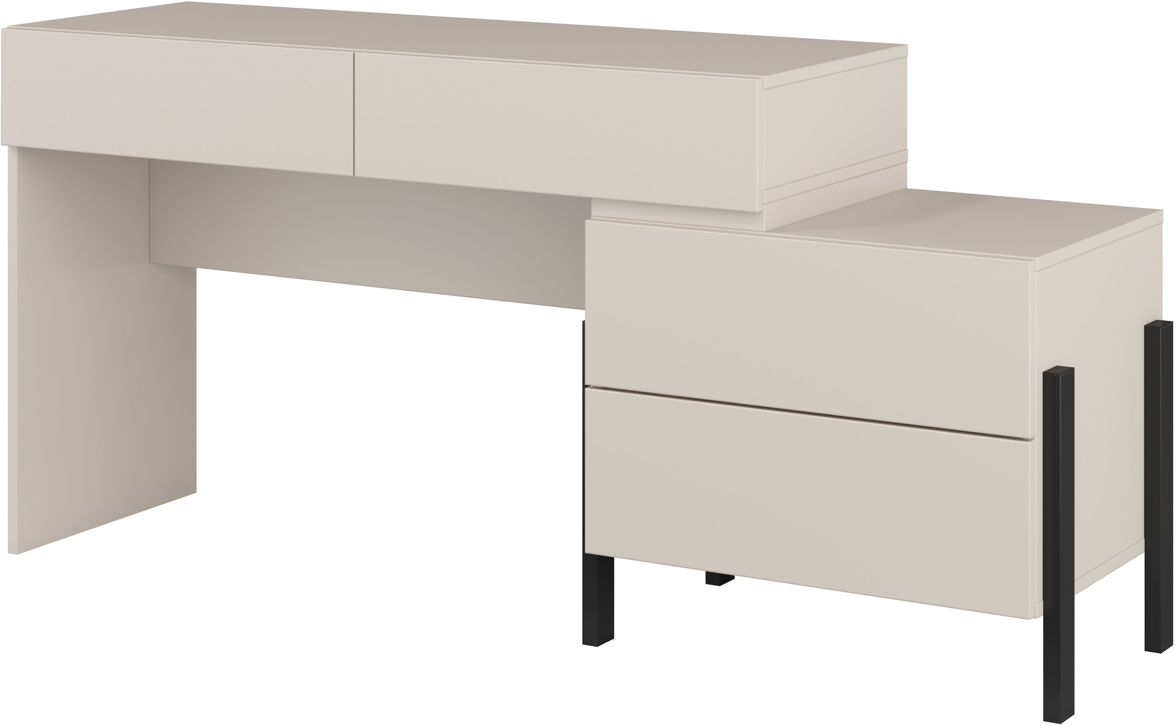 Home affaire Schminktisch »Jukon, Breite 143 cm, moderner Schminktisch« ohne Spiegel,  Schminktisch, grifflos mit 4 SK