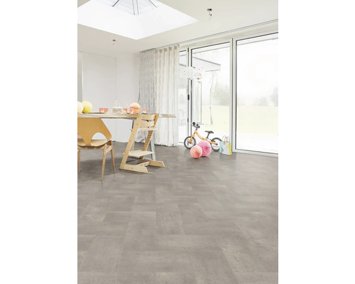 PVC vloer Denver tegellook grijs FB592 200 cm breed (per meter verkocht)