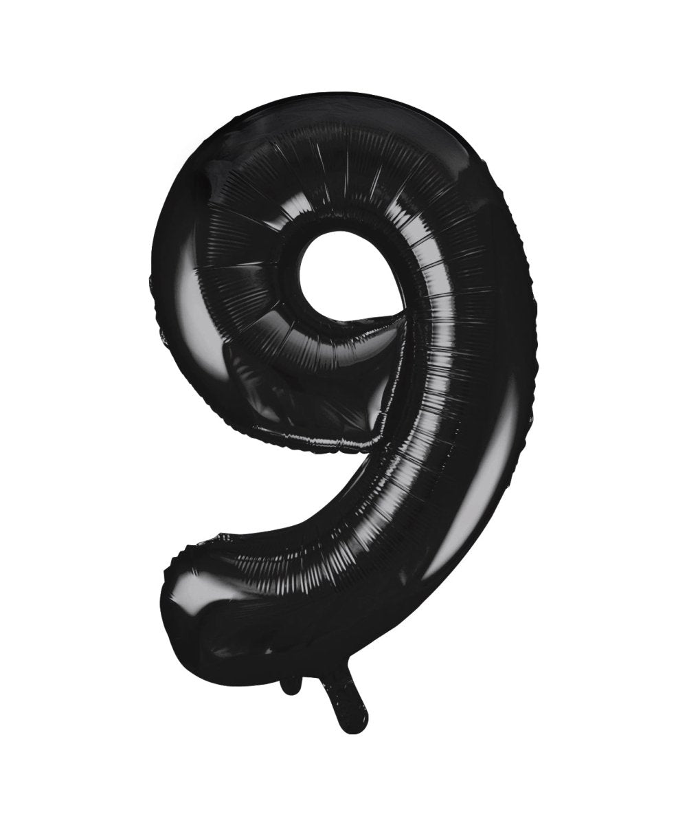 9 Jaar Cijfer Ballon Zwart Leeg 86cm