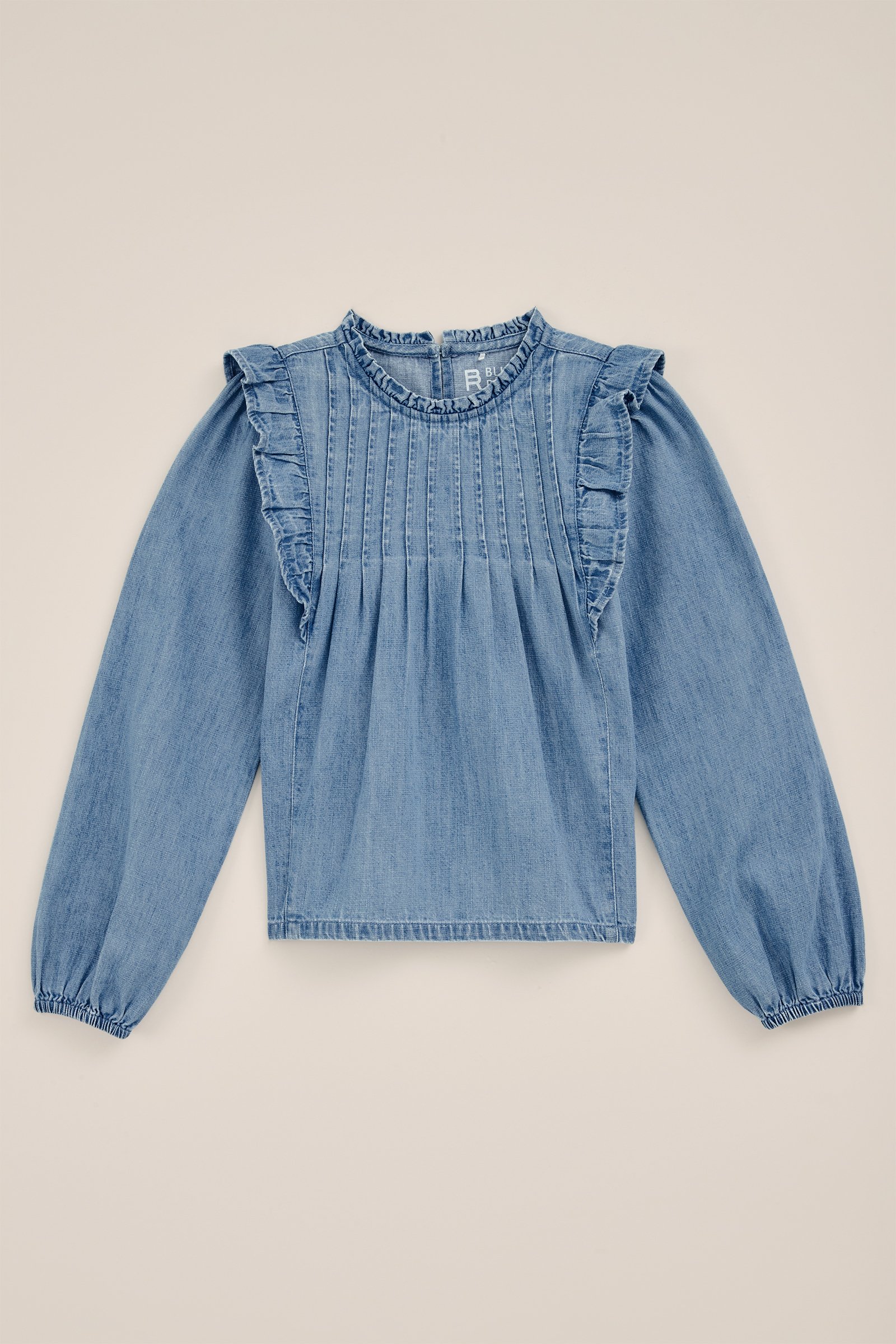 Meisjes denim blouse Blue Ridge Blauw