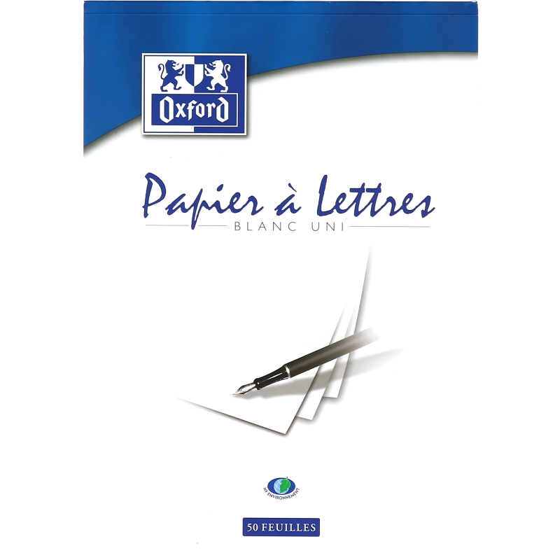 Bloc De Correspondance Oxford Endosse 210X297 100P Optik P.Uni Blanc