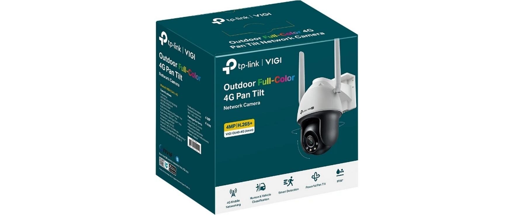 Netzwerkkamera VIGI C540-4G 4 mm<br>VIGI 4MP Vollfarb-Aussenkamera mit 4G Schwenk-/Neigefunktion