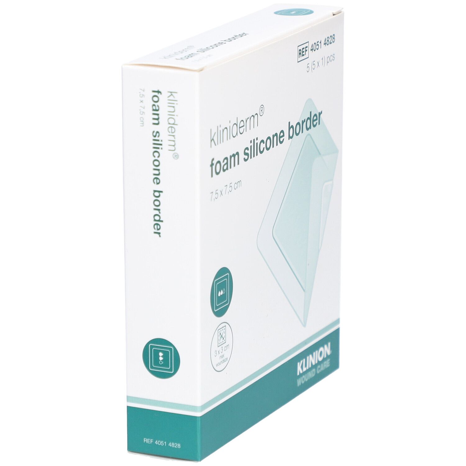 Kliniderm Foam Silicone Lite Schaumverband mit Rand 7,5x7,5cm