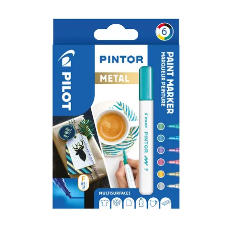 Pilot Kreativmarker PINTOR 2.9 (F) 6er Set Metallic