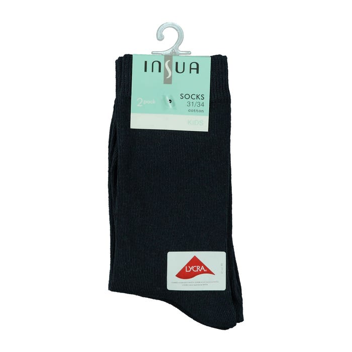 inSua-2-pack katoenen effen sokken