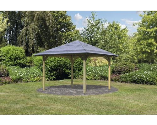 Karibu Eco Ostrau paviljoen met kap, 289 x 289 cm, drukbehandeld