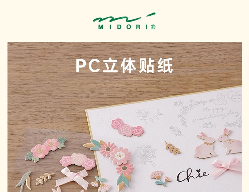 MIDORI JAPAN - 3D-schuimsticker (verschillende ontwerpen)