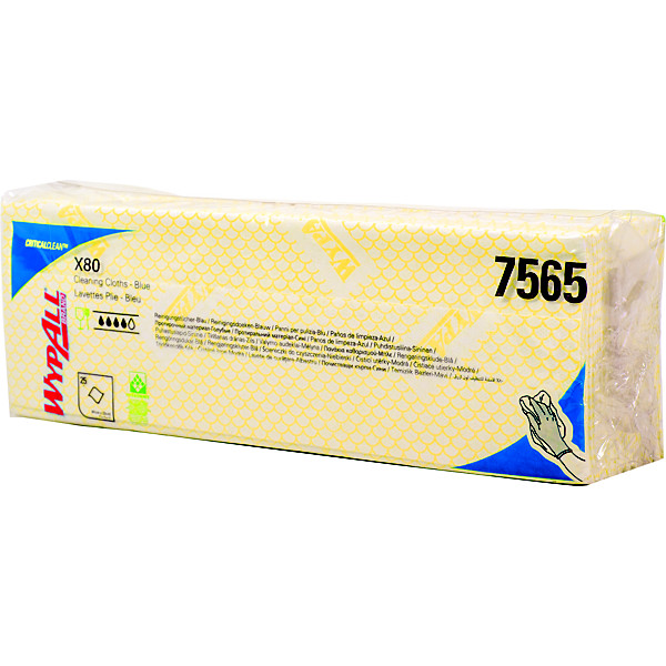 Lavettes non-tissées Wypall X50 Kimberly-Clark jaunes, lot de 50