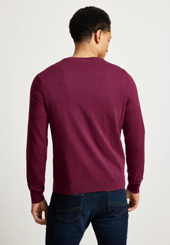 Softer Mouliné Pullover - sangria red