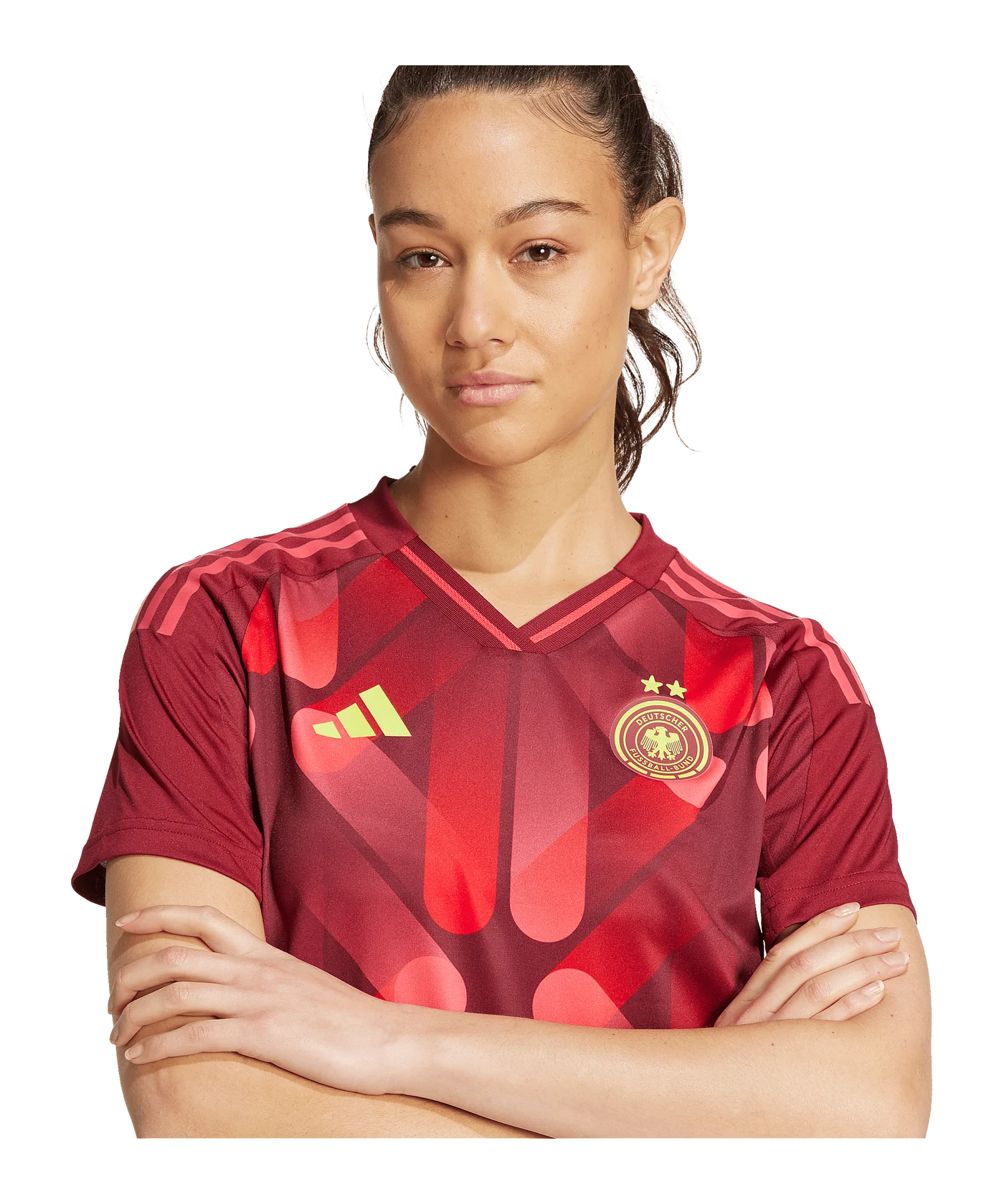adidas Deutschland Auth. Trikot Away EM 2025 Damen Rot