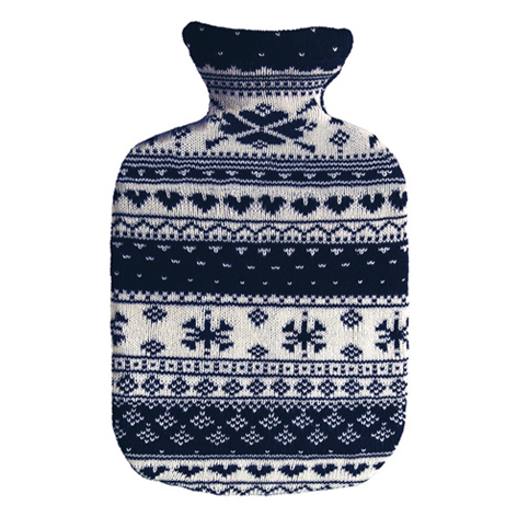 SAENGER Wärmflasche 2l Strickbezug blau Norweger 1 Stk