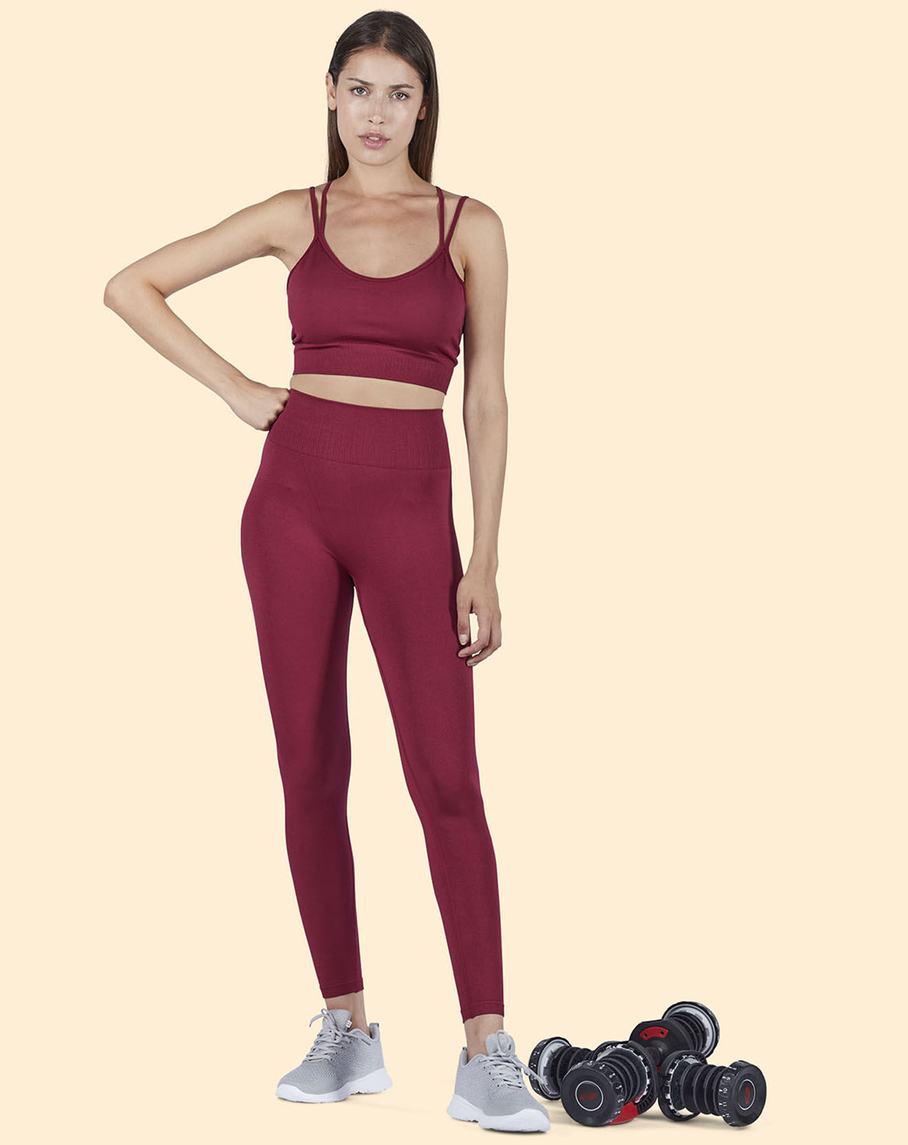 Onamaste Brassière de sport Maintien léger bordeaux