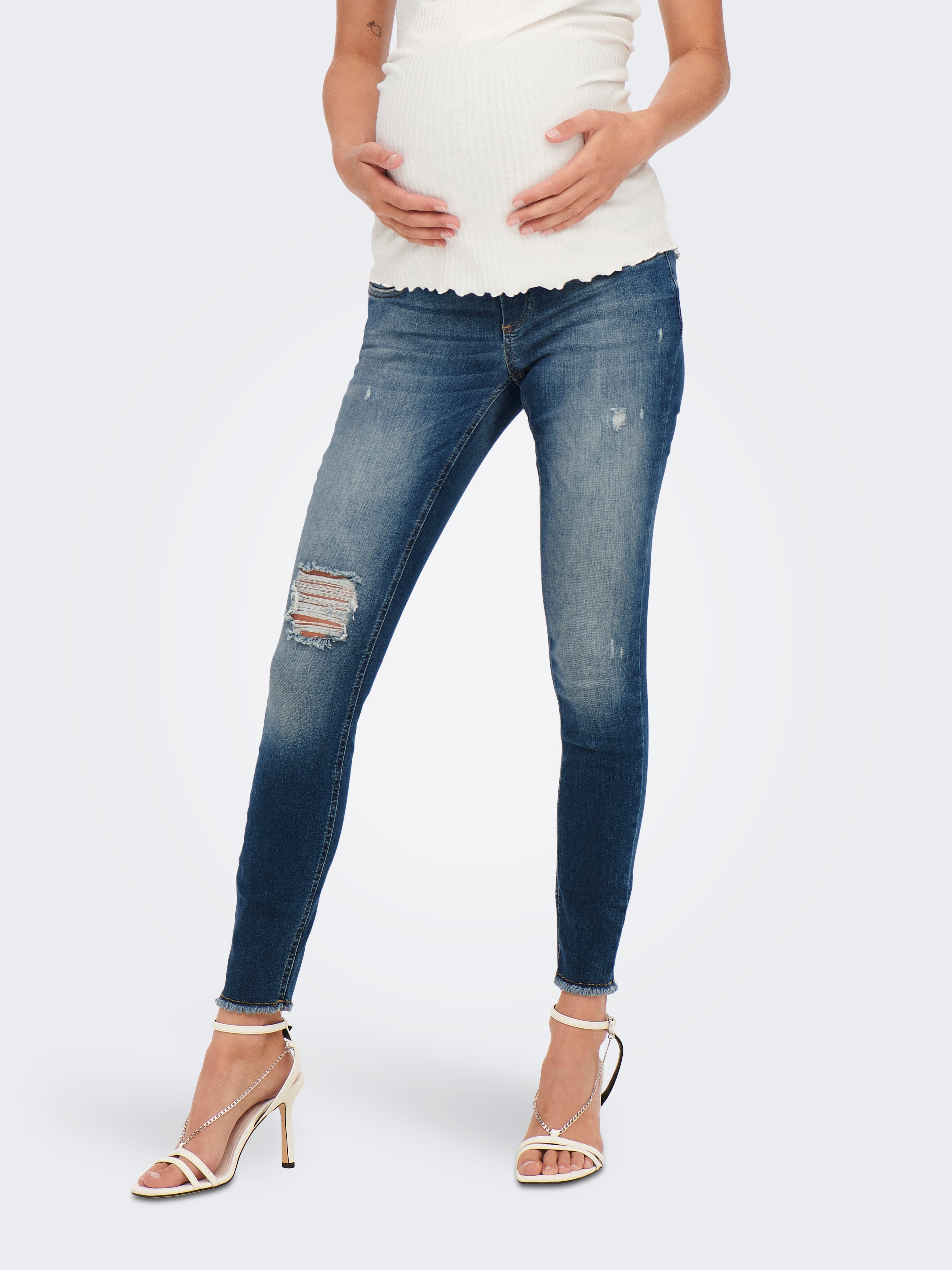 OLMBLUSH Mittlere Taille Skinny Fit Jeans Dark Medium Blue Denim