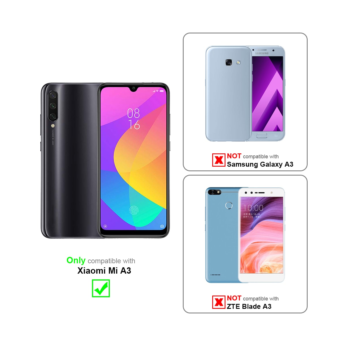 Xiaomi Mi A3 Skjermbeskytter Skärmskydd (svart)