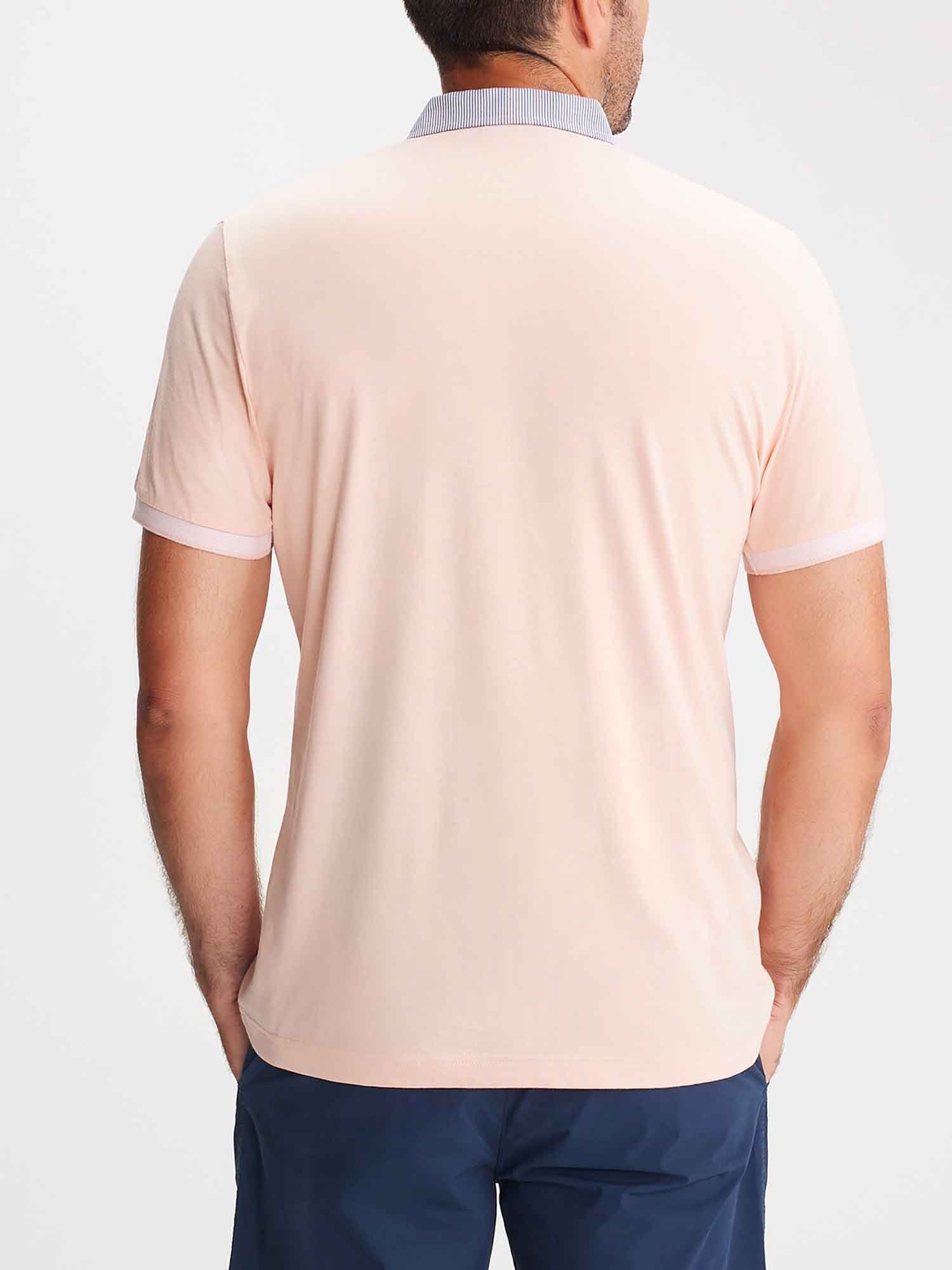 Polo Homme En Jersey de Coton Rose
