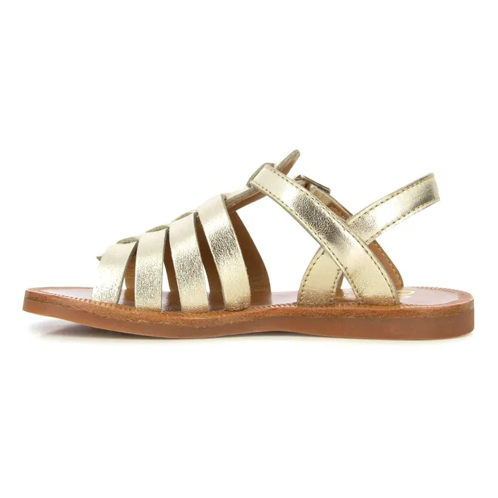 Pom d'Api Sandales Plagette Strap | Champagne
