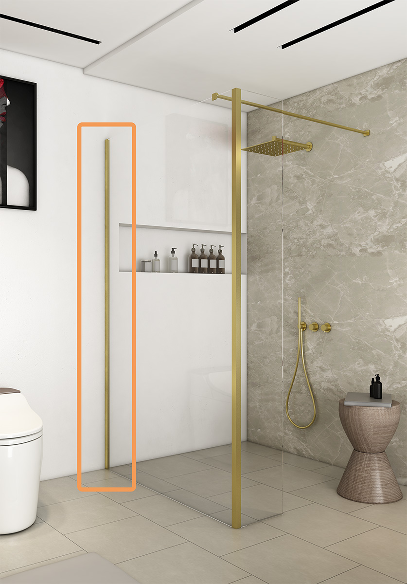 Saniclear Redro Brass muurprofiel geborsteld messing - mat goud