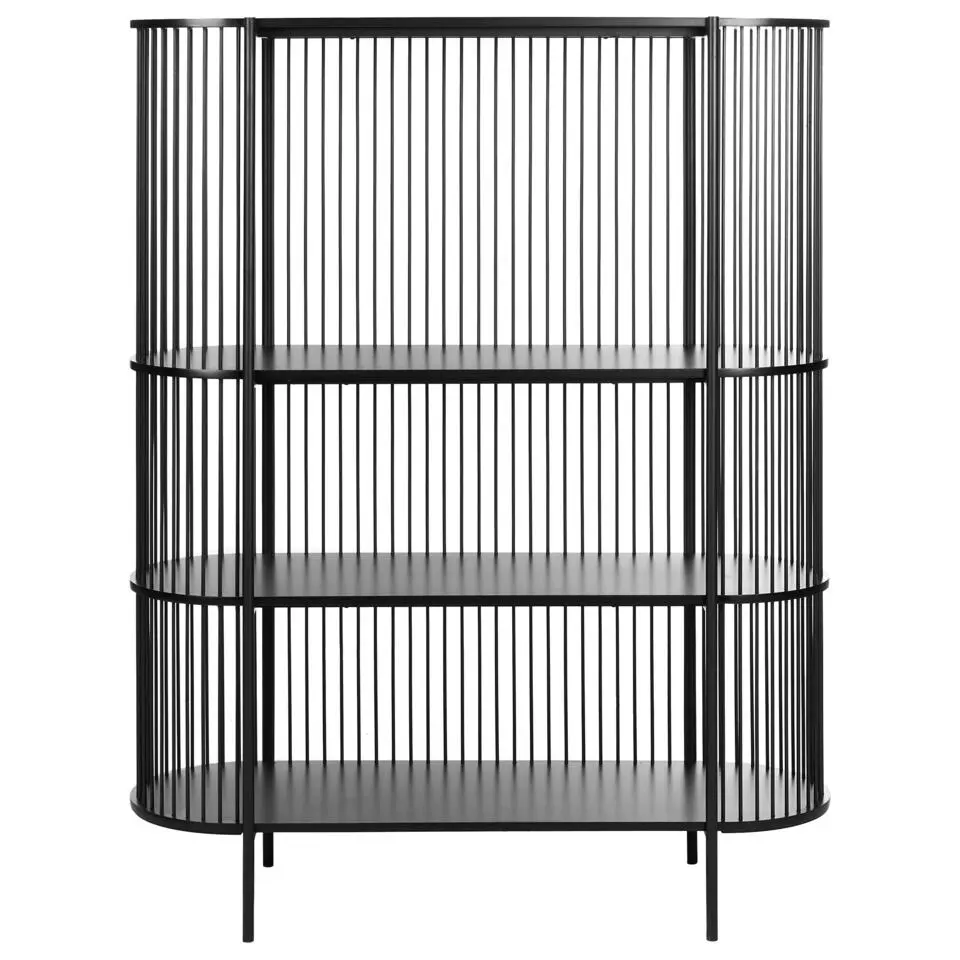 BIRSON - Opbergkast 3 planken - Zwart - MDF