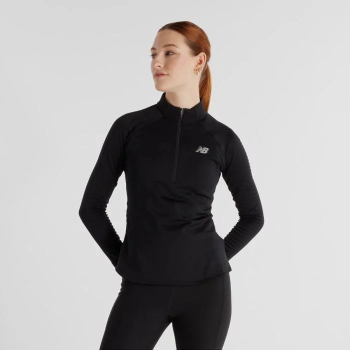 New Balance Dame Mellemlag Athletics Heat Grid Half Zip Sort