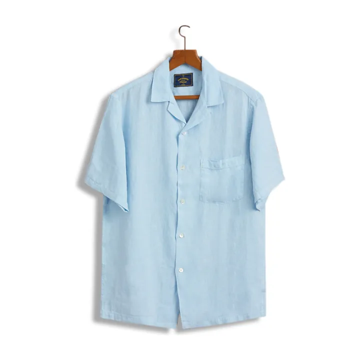 Portuguese Flannel Chemisette Camp Lin | Bleu ciel