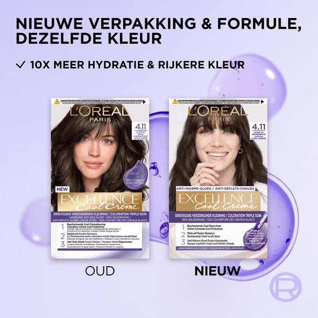 L'Oréal Paris Excellence Cool Creams Permanente Haarverf 4.11 Ultra Ash Bruin