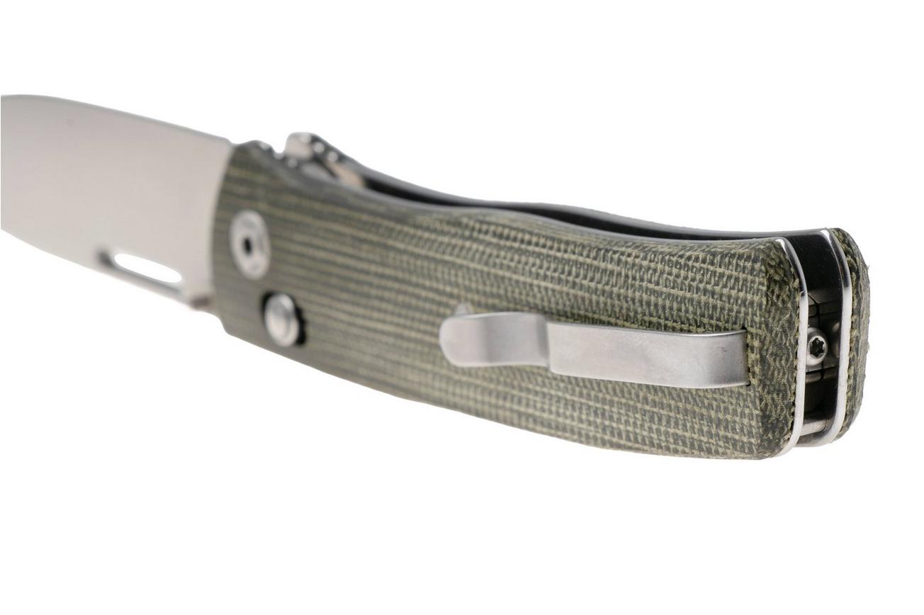 LionSteel NiNi NN1 CVG M390 Satin, Full Green Canvas Micarta, zakmes, Gianni Pauletta design