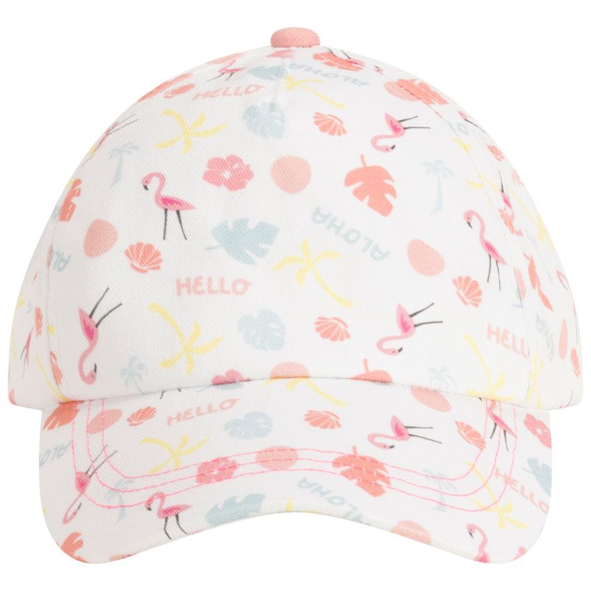 Casquette imprimé fantaisie flamants roses pour bébé fille - Blanc