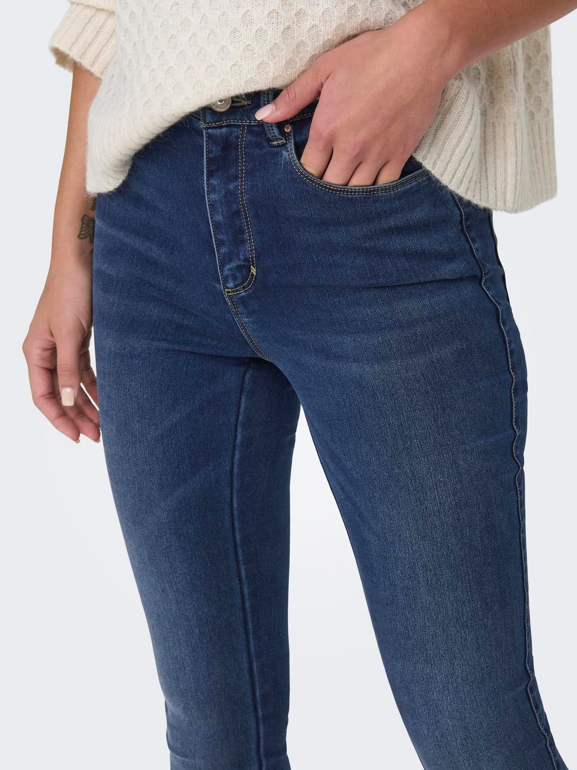 ONLROYAL Hohe Taille Ausgestellt Jeans Dark Blue Denim