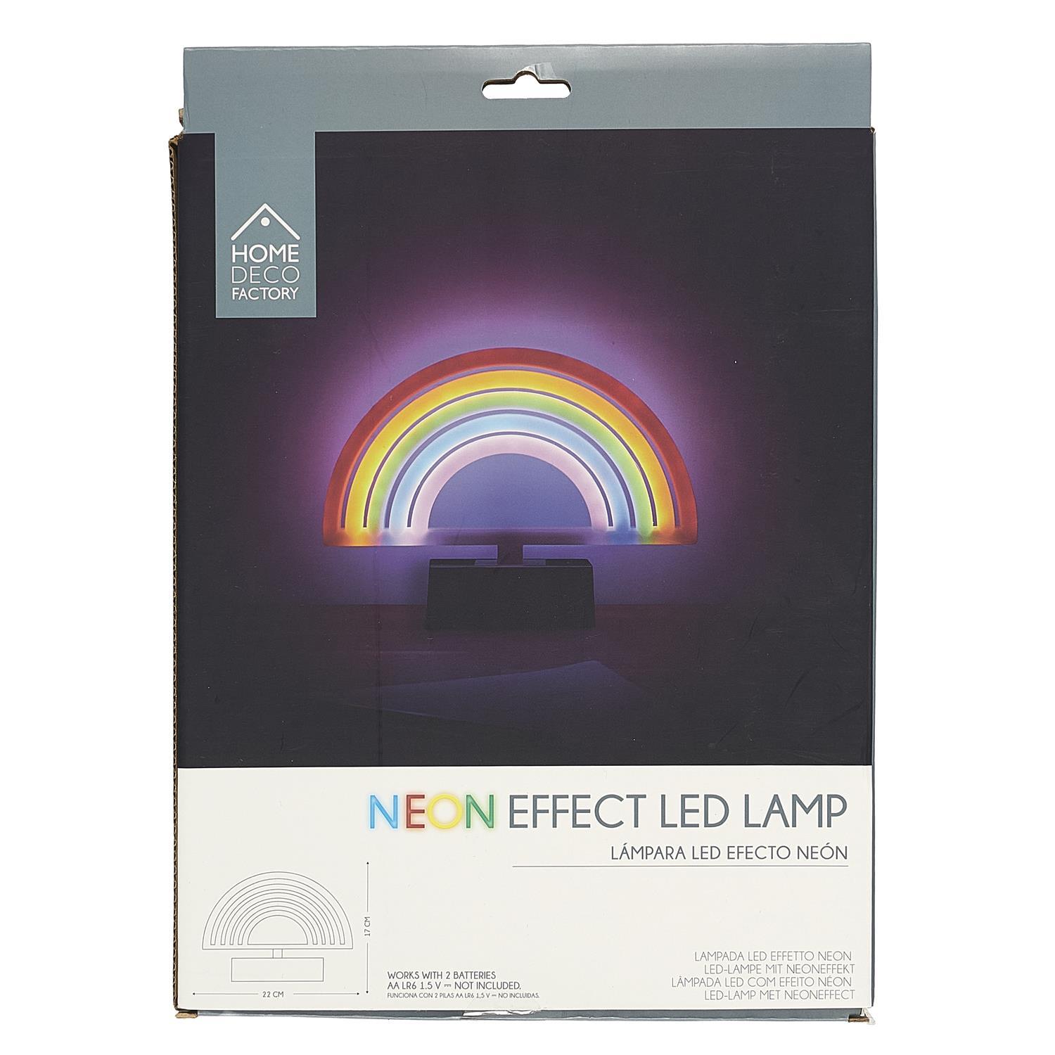 LAMPE LED EFFET NEON ARC EN CIEL PILES