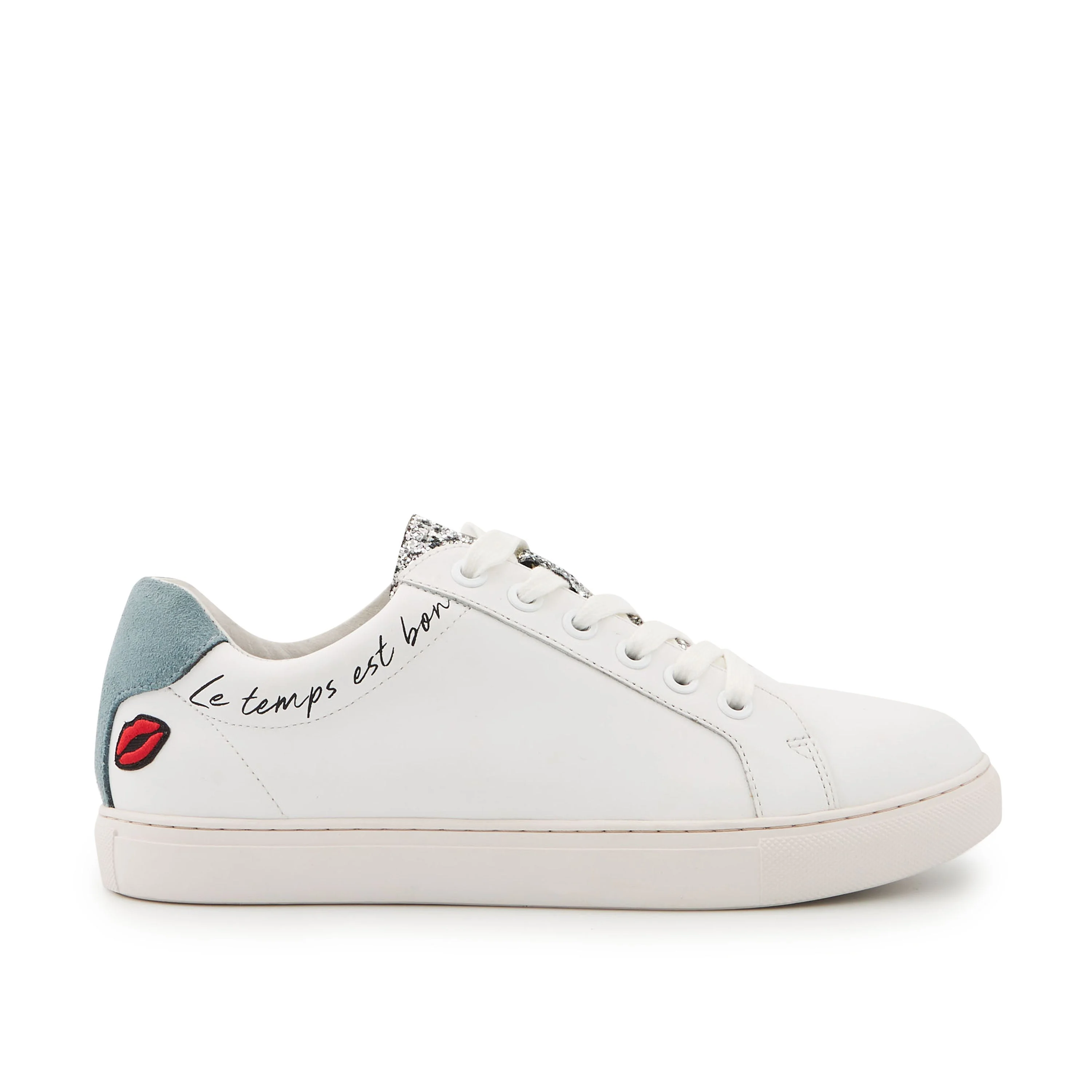 SIMONE LE TEMPS EST BON - Sneakers en cuir | Blanc