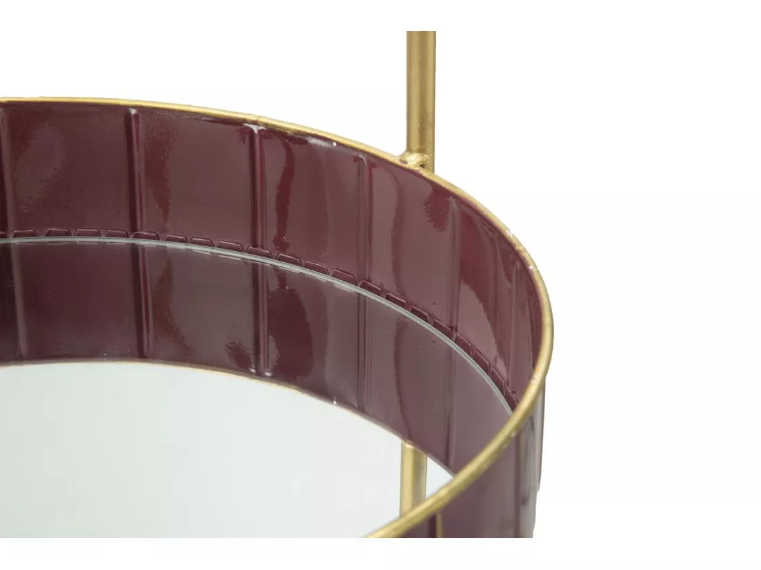 Porte-objets en métal violet avec 2 étagères 36,5x34,5x56,5 cm