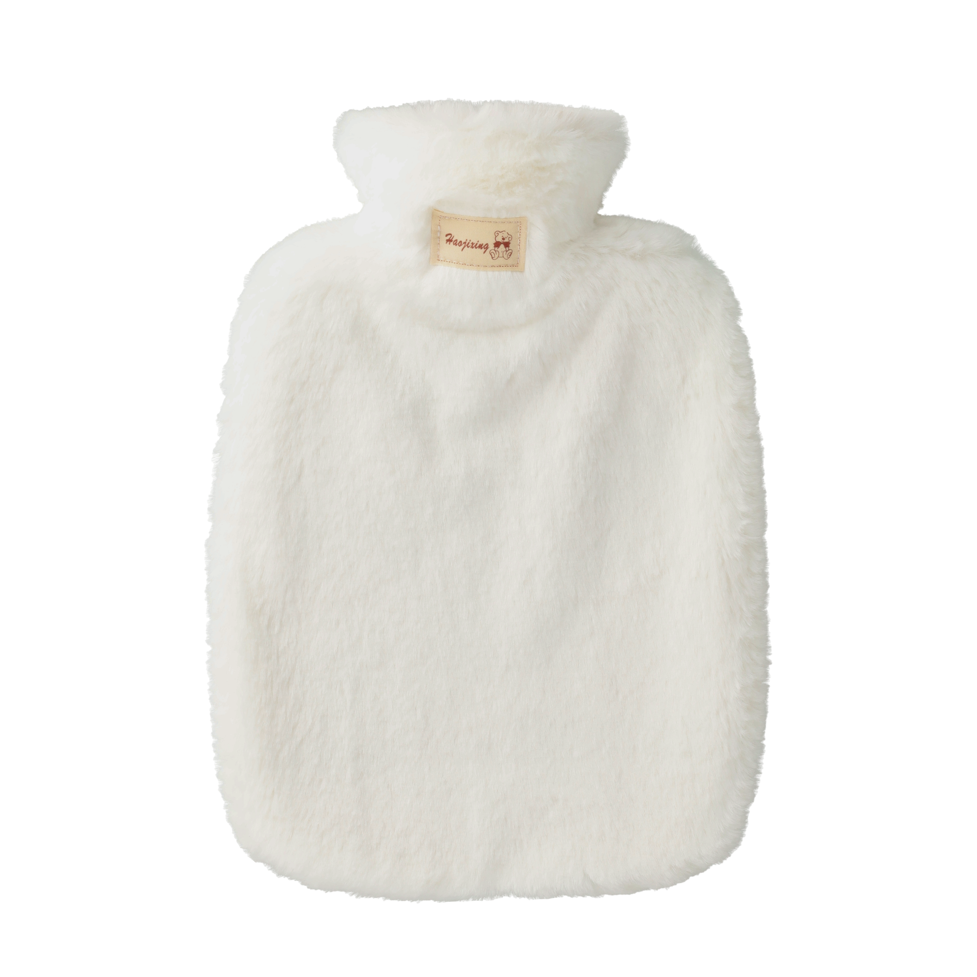(1600ml) 33x23cm Wärmeflasche Flauschige Plüsch Bettflasche - Weiss