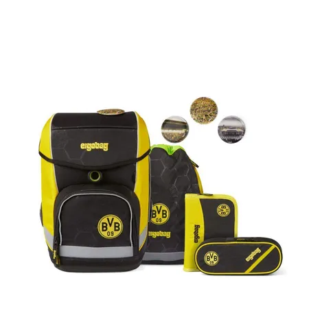 ergobag CUBO Schulranzen Set Borussia Dortmund, 5-teilig