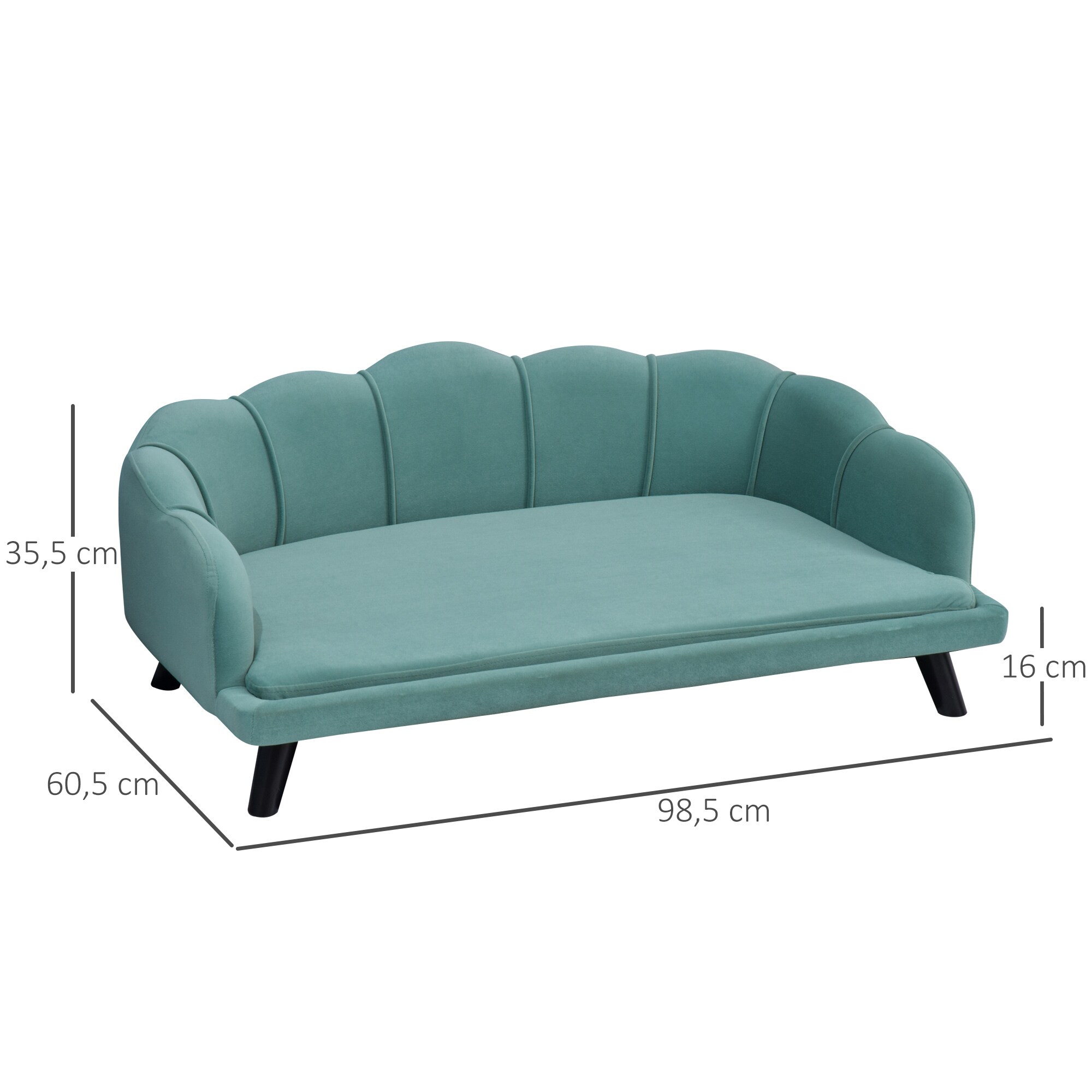 PawHut Hundesofa mit Rückenlehne 98,5B x 60,5T x 35,5H cm