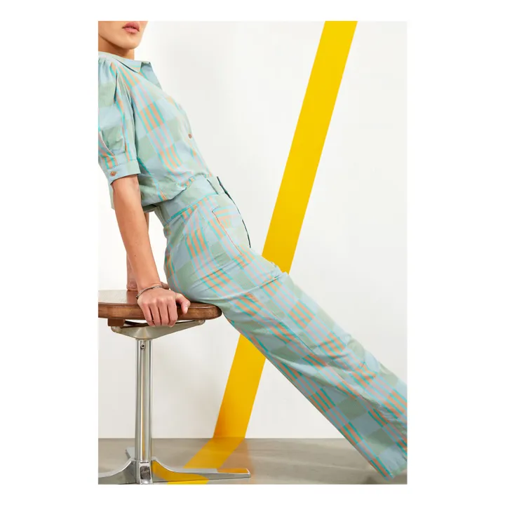 Maria de la Orden Pantalon Niza Rayures | Vert