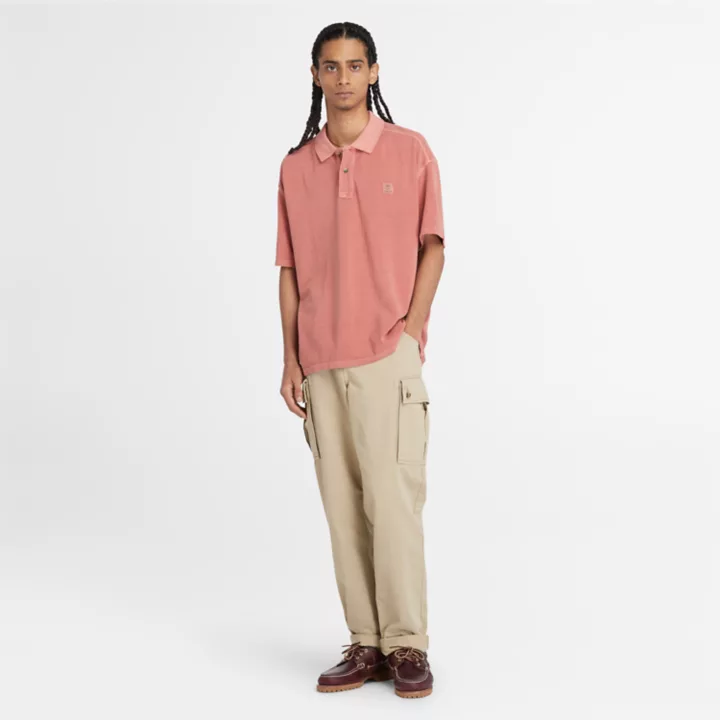 Pantalon cargo en sergé pour homme en beige