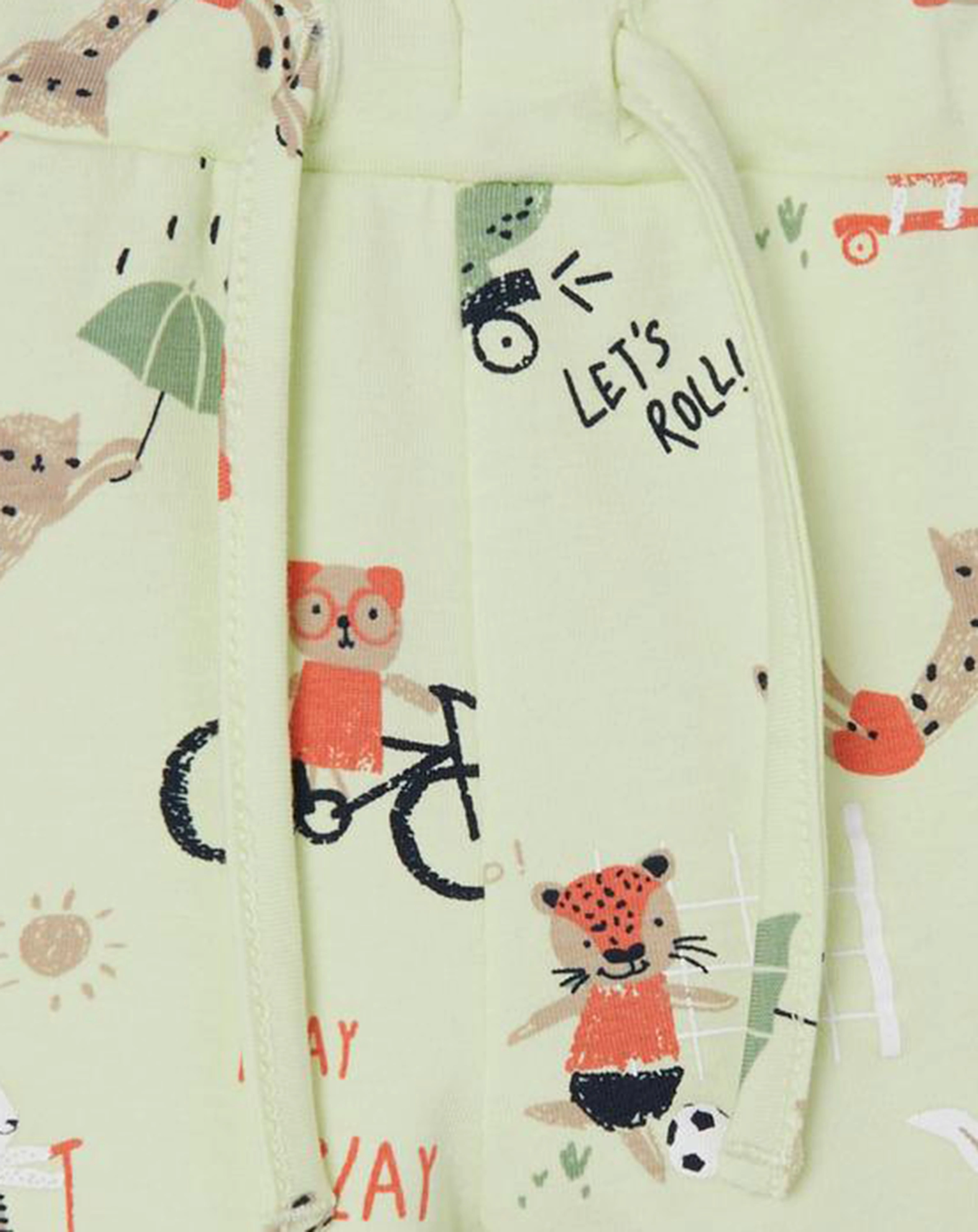 Shorts NBMFORIS - LET'S ROLL in lime cream
