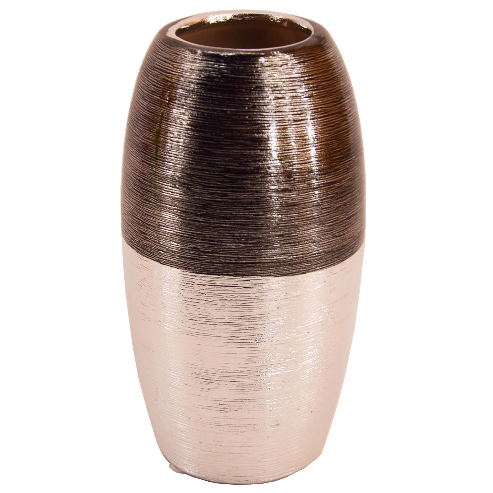 Vase - Keramik - silber-schwarz - 20 cm