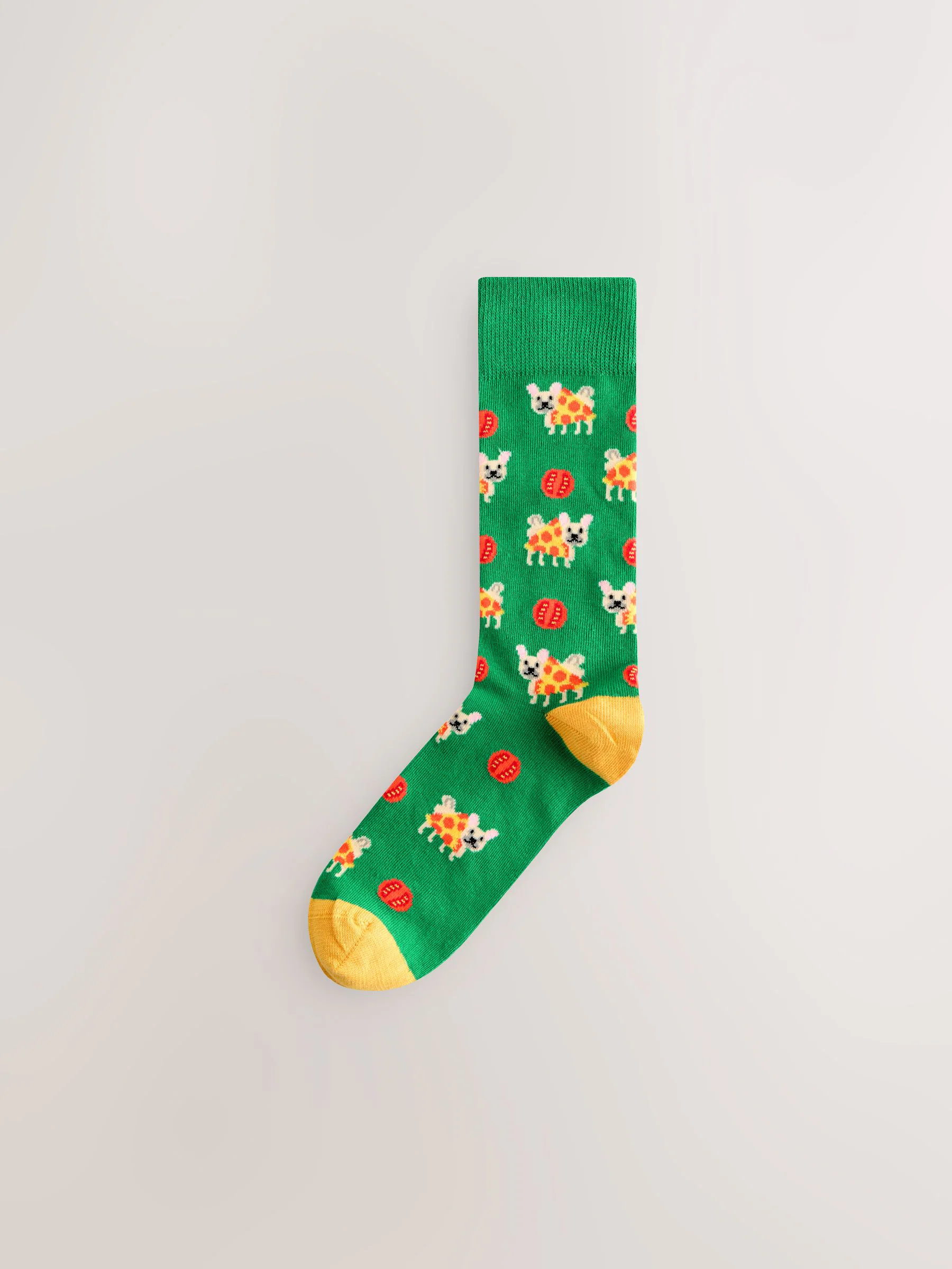 Blauw/groen/rood novelty hond - Set van 8 sokken met patroon