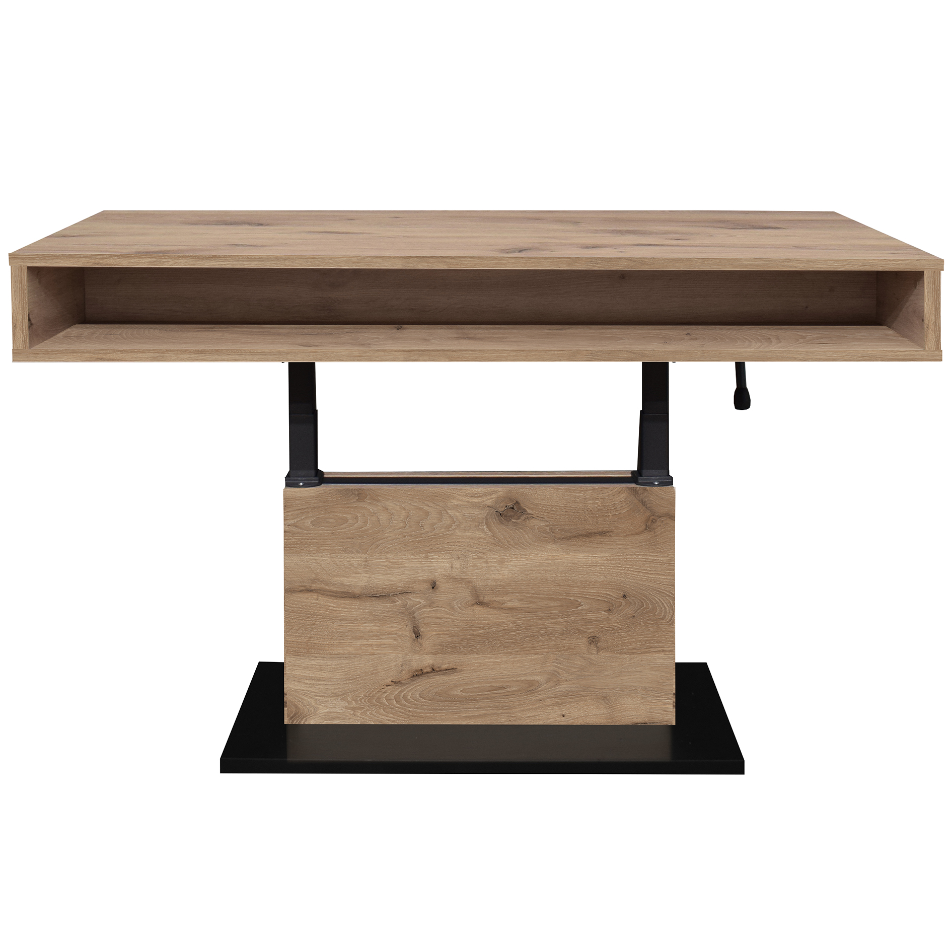 Couchtisch - schwarz matt - Viking Oak - 2 Fächer