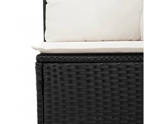 VIDAXL - Canapé Salon de jardin 9 pcs avec coussins noir résine tressée