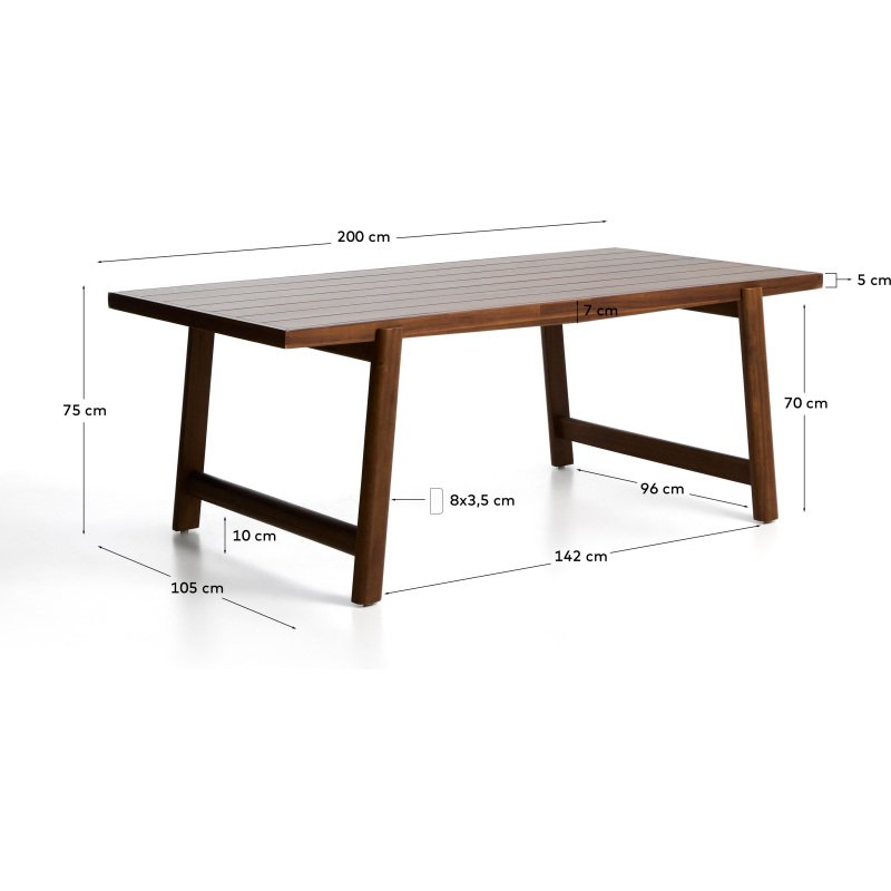 Table d’extérieur Itani en bois d’acacia 200 x 100 cm FSC 100 %