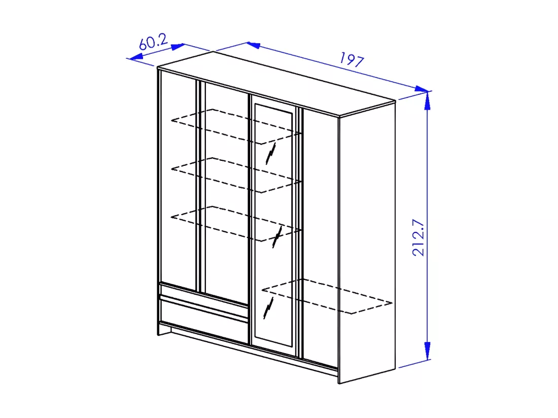 Armoire 4 portes et 1 tiroir MIMIZAN L197 cm - Fabrication Française